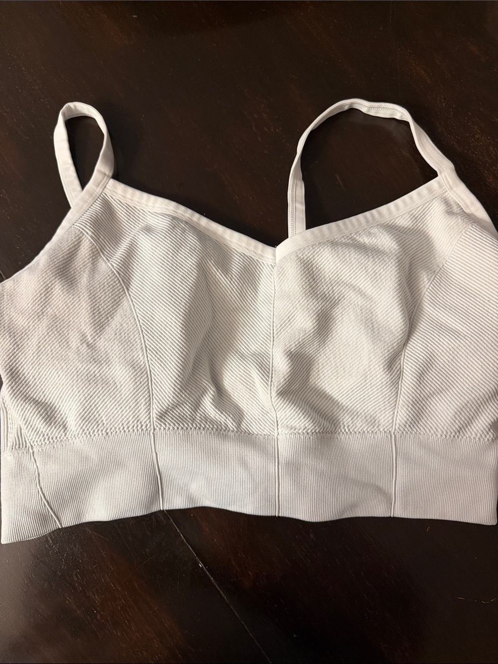 Soft White Ribbed Stretch Bralette - Everyday Support